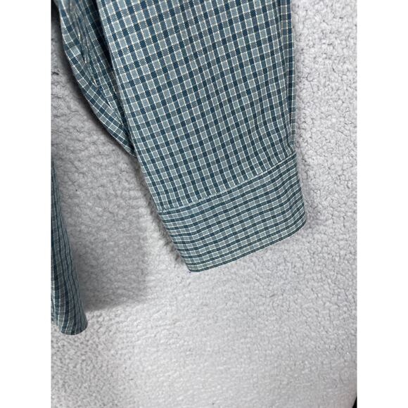 Columbia Mens Size M Long Sleeve Button Down Shirt Blue/Green Plaid - Picture 8 of 10